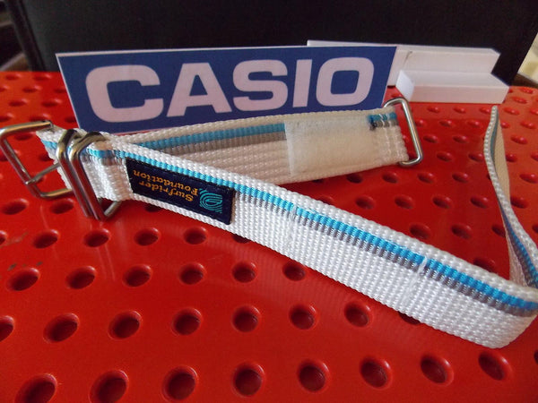 Casio watchband DW-9500 SR-2 Surfrider Foundation Wht/Blue/Gray One Piece Nylon