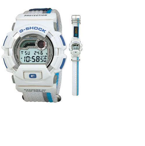 Casio watchband DW-9500 SR-2 Surfrider Foundation Wht/Blue/Gray One Piece Nylon