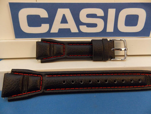 Casio Watchband AQF-102 WL-4 Leather Strap With Red Stitching. Watchband