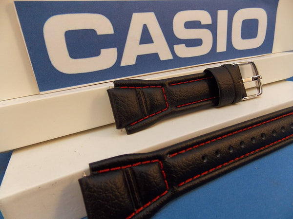 Casio watchband AQF-102 WL-4 Leather  With Red Stitching. Watchband
