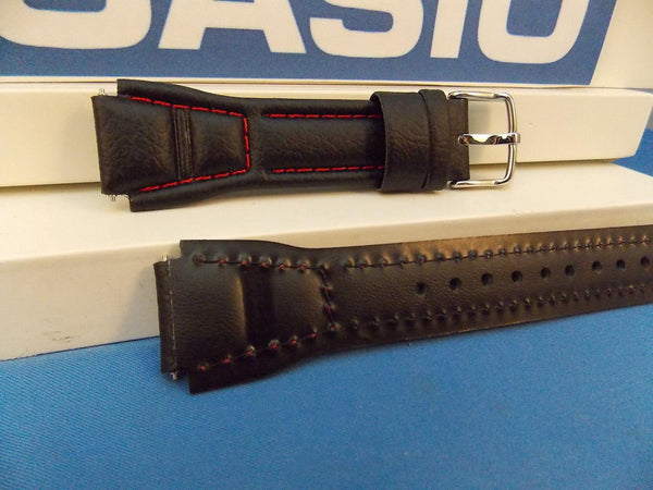 Casio watchband AQF-102 WL-4 Leather  With Red Stitching. Watchband