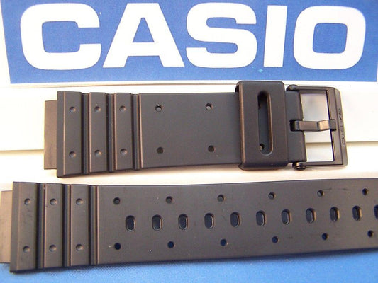 Casio Watchband MW-400 Black Resin Strap w/Black Logo buckle