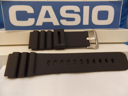 Casio Watchband WVQ-142 Black Resin 22mm Diver Style Mans. WaveCeptor Original