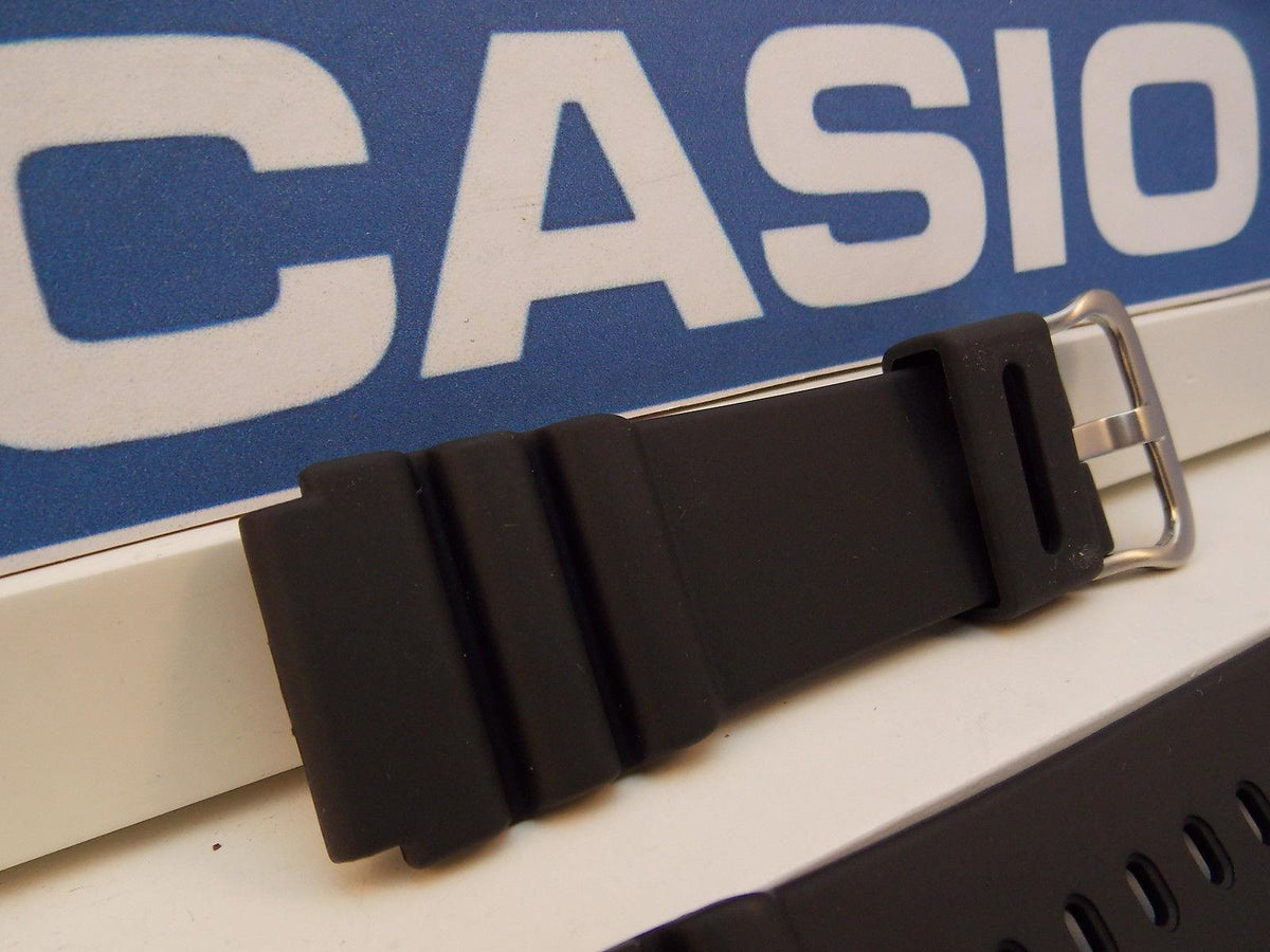 Casio Watchband WVQ-142 Black Resin 22mm Diver Style Mans. WaveCeptor Original