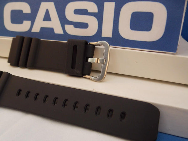 Casio watchband WVQ-142 Black Resin 22mm Diver Style Mans. WaveCeptor Original