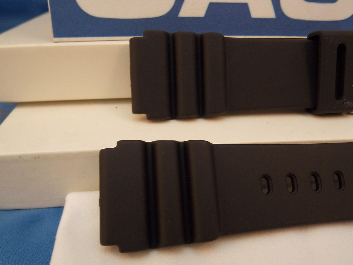 Casio Watchband WVQ-142 Black Resin 22mm Diver Style Mans. WaveCeptor Original