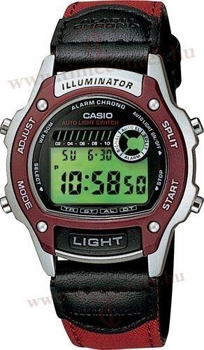 Casio watchband W-94 HB Red/Black Nylon Mesh/Leathr 18mm Mens Illuminator