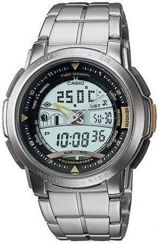 Casio Watchband AQF-100 WD Steel Bracelet Silver Tone For Tide Graph Watch