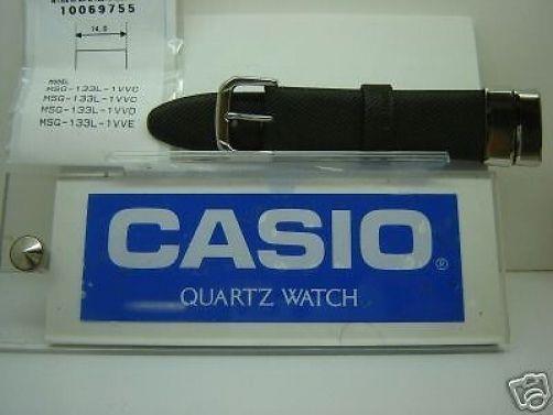 Casio watchband MSG-133 L Black   w/Steel Attachments