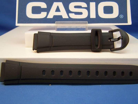Casio Watchband AQ-140. 16mm Black Resin Strap