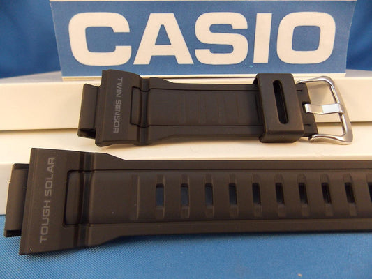 Casio Watchband G-9300 Steel Buckle Tough Solar Twin Sensor Black Rubber Strap