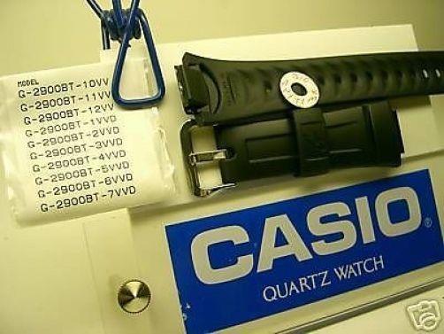 Casio Watchband G-2900 BT, G-2900 F Black Resin Strap