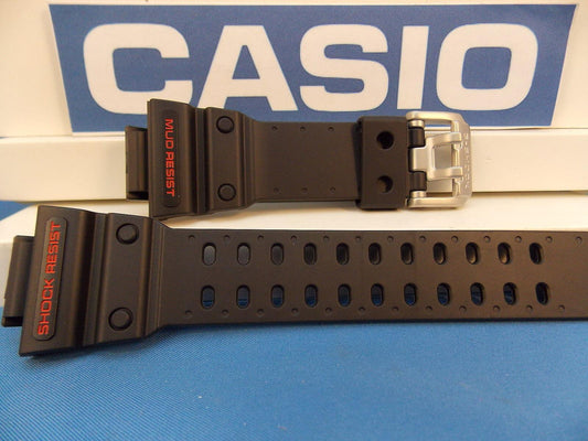 Casio Watchband GXW-56, GX-56 Black G-Shock Strap Red Letters Mud Shock Resist