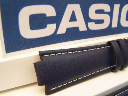 Casio watchband EFA-111 L-2 blue Leather Edifice Watchband- w/ Attach Pins