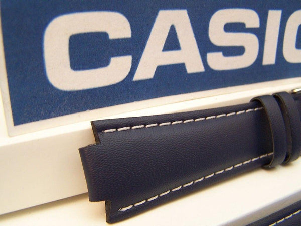 Casio watchband EFA-111 L-2 blue Leather Edifice Watchband- w/ Attach Pins