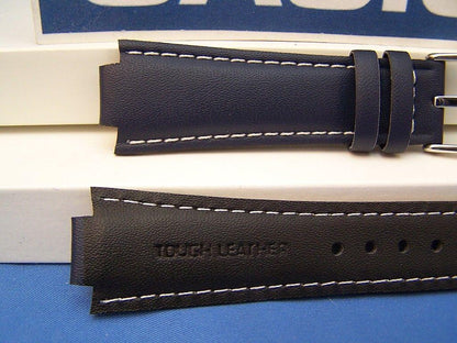 Casio watchband EFA-111 L-2 blue Leather Edifice Watchband- w/ Attach Pins