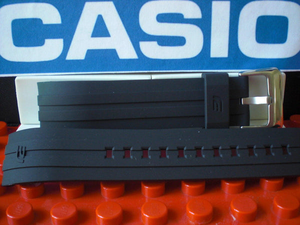 Casio Watchband EQW-A1300, EQS-A500 Black Resin Strap w/ Steel buckle