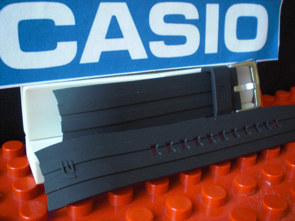Casio Watchband EQW-A1300, EQS-A500 Black Resin Strap w/ Steel buckle