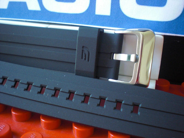 Casio Watchband EQW-A1300, EQS-A500 Black Resin Strap w/ Steel buckle