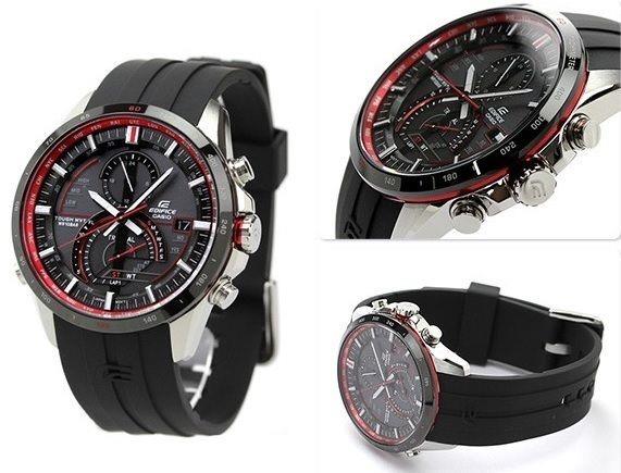Casio Watchband EQW-A1300, EQS-A500 Black Resin Strap w/ Steel buckle