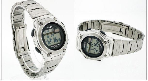 Casio Watchband W-211 D Bracelet Silver Tone Stainless Steel w/Push Button buckl