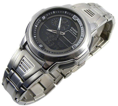 Casio watchband AQF-102 WD-1 Bracelet All Steel Silver Tone w/Push Button buckle