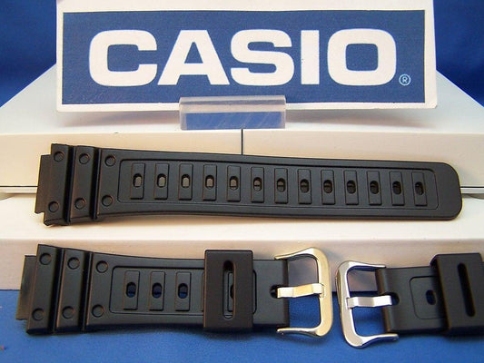 Casio Watchband DW-5600 C-9 Original G-Shock Black Resin Strap w/Gold Tone bkle