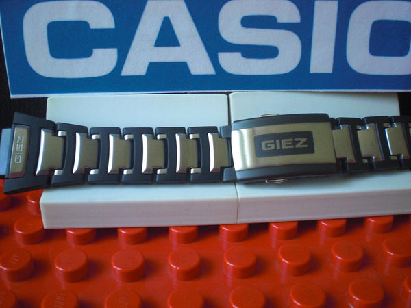 Casio watchband GS-1300 GIEZ Bracelet Steel/Black Resin w/Push Button Buckle