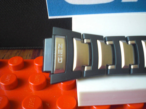 Casio watchband GS-1300 GIEZ Bracelet Steel/Black Resin w/Push Button Buckle