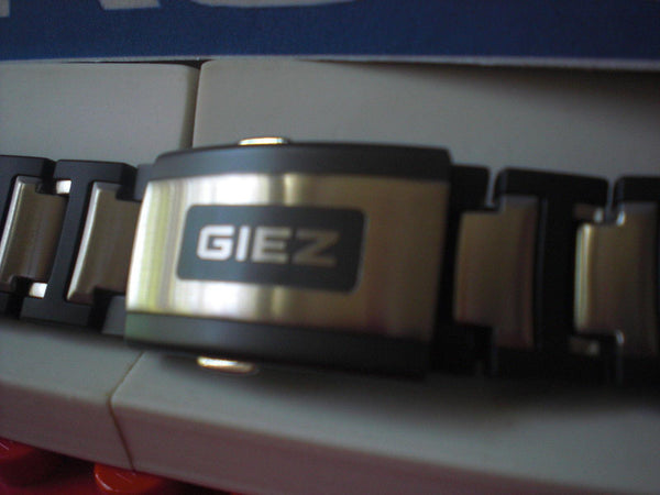 Casio watchband GS-1300 GIEZ Bracelet Steel/Black Resin w/Push Button Buckle