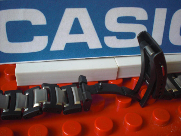 Casio watchband GS-1300 GIEZ Bracelet Steel/Black Resin w/Push Button Buckle