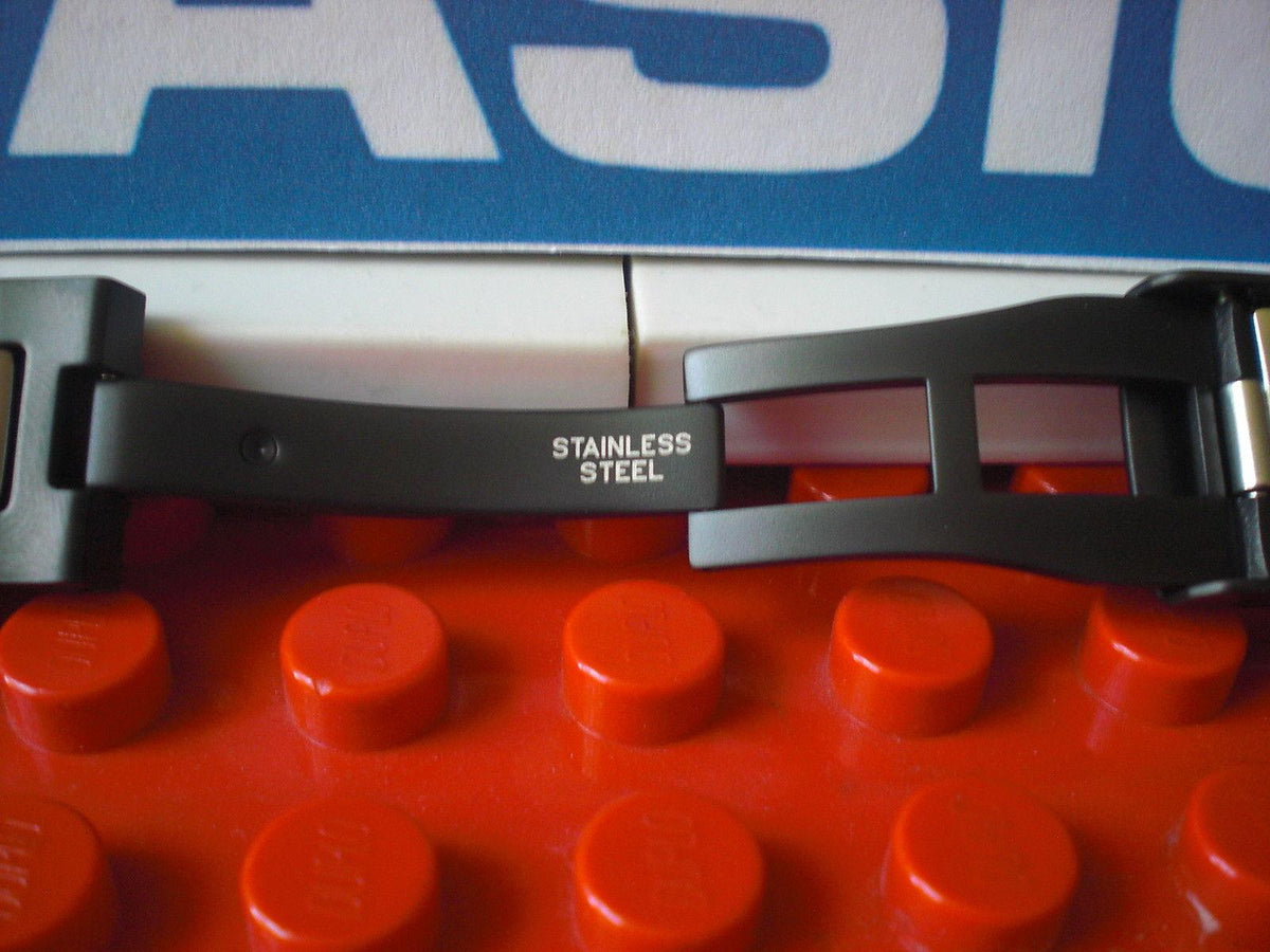 Casio watchband GS-1300 GIEZ Bracelet Steel/Black Resin w/Push Button Buckle