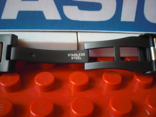 Casio watchband GS-1300 GIEZ Bracelet Steel/Black Resin w/Push Button Buckle