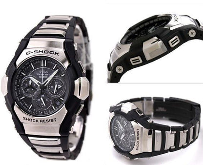 Casio watchband GS-1300 GIEZ Bracelet Steel/Black Resin w/Push Button Buckle