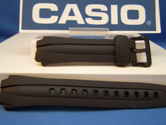 Casio Watchband AQ-160, AQ-162, AQ-163: Original Black Resin Case Formed Strap