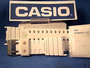 Casio Watchband G-5500 C-7. G-shock white Resin strap.