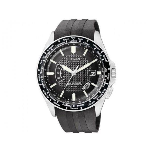 Citizen Watchband CB0020 H144-S067383.World Perpetual ECO AT.Black Rub w/Deploy
