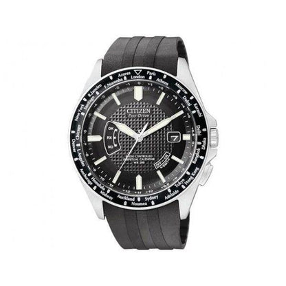 Citizen Watchband CB0020 H144-S067383.World Perpetual ECO AT.Black Rub w/Deploy