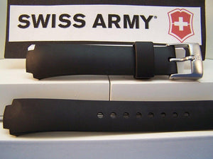 Swiss Army Watch Band Excursion Ladies Black Rubber w/pins
