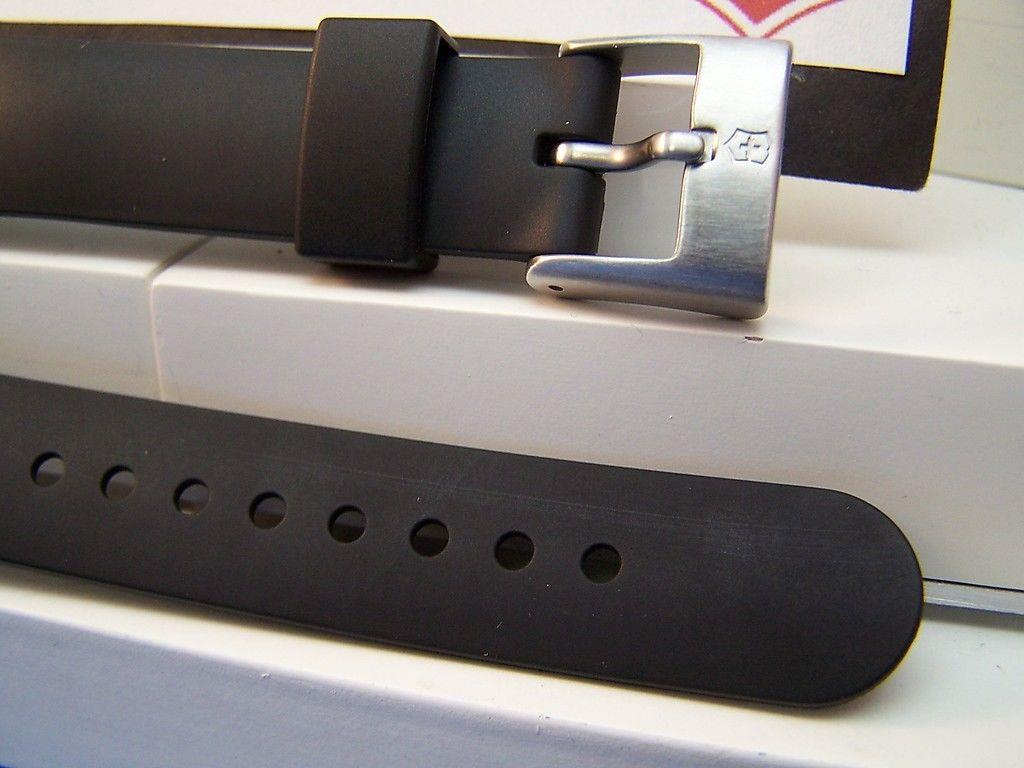 Swiss Army Watch Band Excursion Ladies Black Rubber w/pins