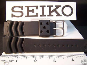 Seiko WatchBand Heavy Duty Divers Black Resin 22mm.Two-Piece . Sport