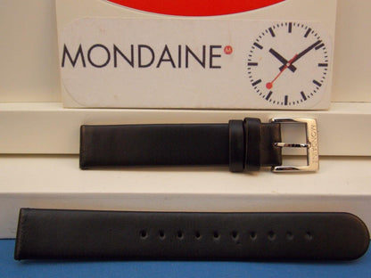 Mondaine Swiss Railways watchband FE3116.20Q 16mm wide  Black Leather .