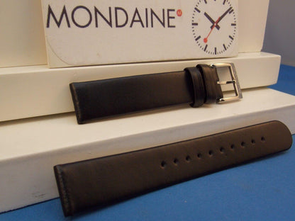 Mondaine Swiss Railways watchband FE3116.20Q 16mm wide  Black Leather .