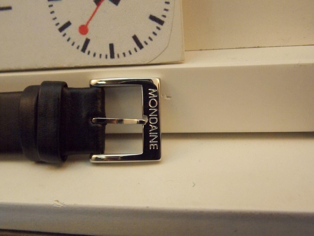 Mondaine Swiss Railways watchband FE3116.20Q 16mm wide  Black Leather .