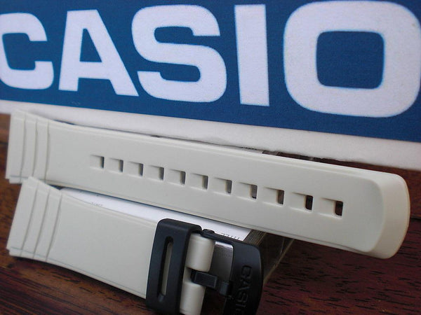 Casio watchband DBC-32. Data Bank Off White/Beige  Resin  22mm