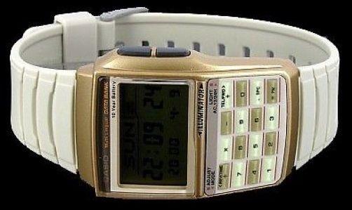 Casio watchband DBC-32. Data Bank Off White/Beige  Resin  22mm