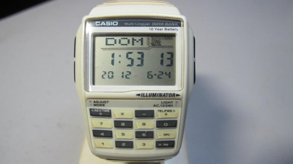 Casio watchband DBC-32. Data Bank Off White/Beige  Resin  22mm