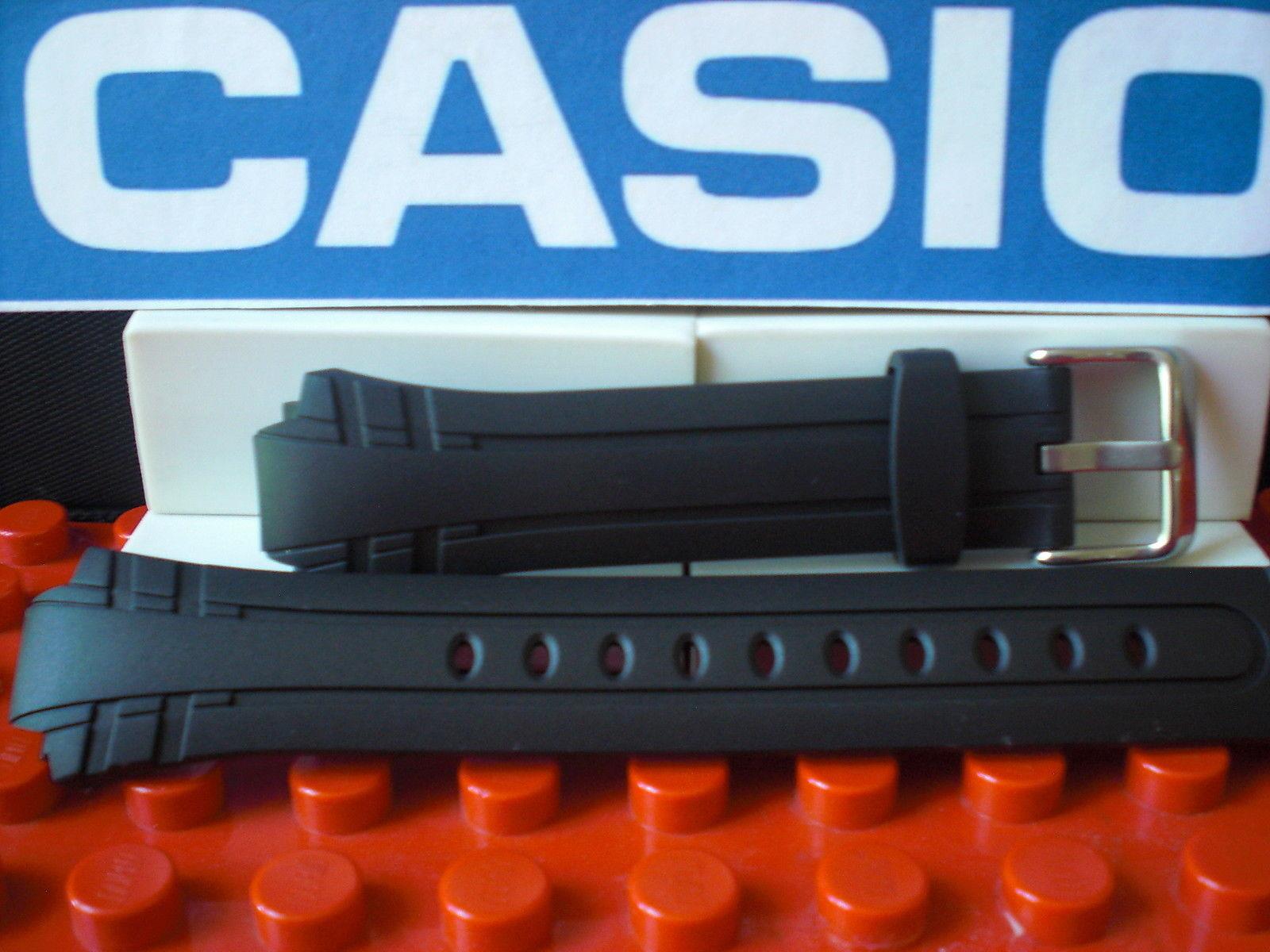 Casio watchband MTR-302 Black Resin  w/ Steel buckle and Attaching Pins