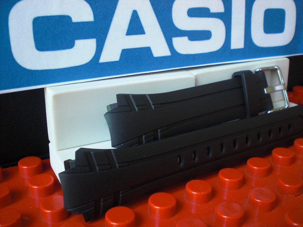 Casio Watchband MTR-302 Black Resin Strap w/ Steel buckle and Attaching Pins