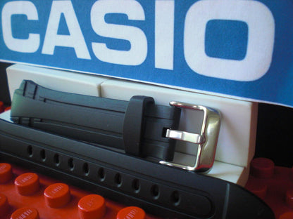 Casio Watchband MTR-302 Black Resin Strap w/ Steel buckle and Attaching Pins